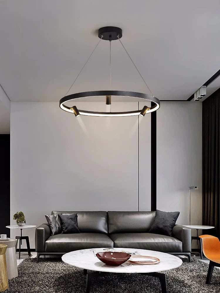 LED-Pendelleuchte in Kreisform im modernen nordischen Stil - vue 6 sur 9