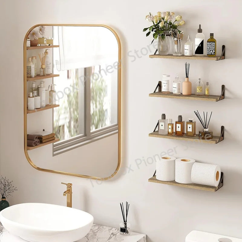 étagères murales en bois massif design simple pour rangement suspendu - vue 11 sur 10