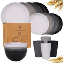 Service table paille ble naturelle sets incassables camping
