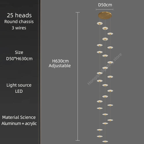 lustre moderne à led pour éclairage intérieur décoratif - vue 15 sur 26