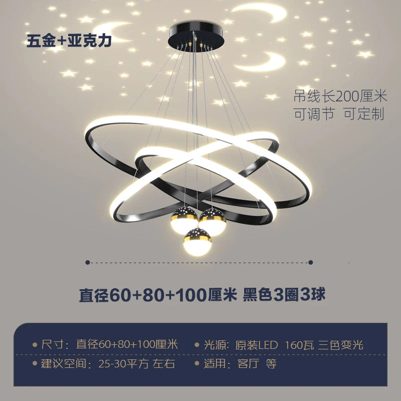 suspension à led étoilée pour un éclairage décoratif intérieur - vue 8 sur 13