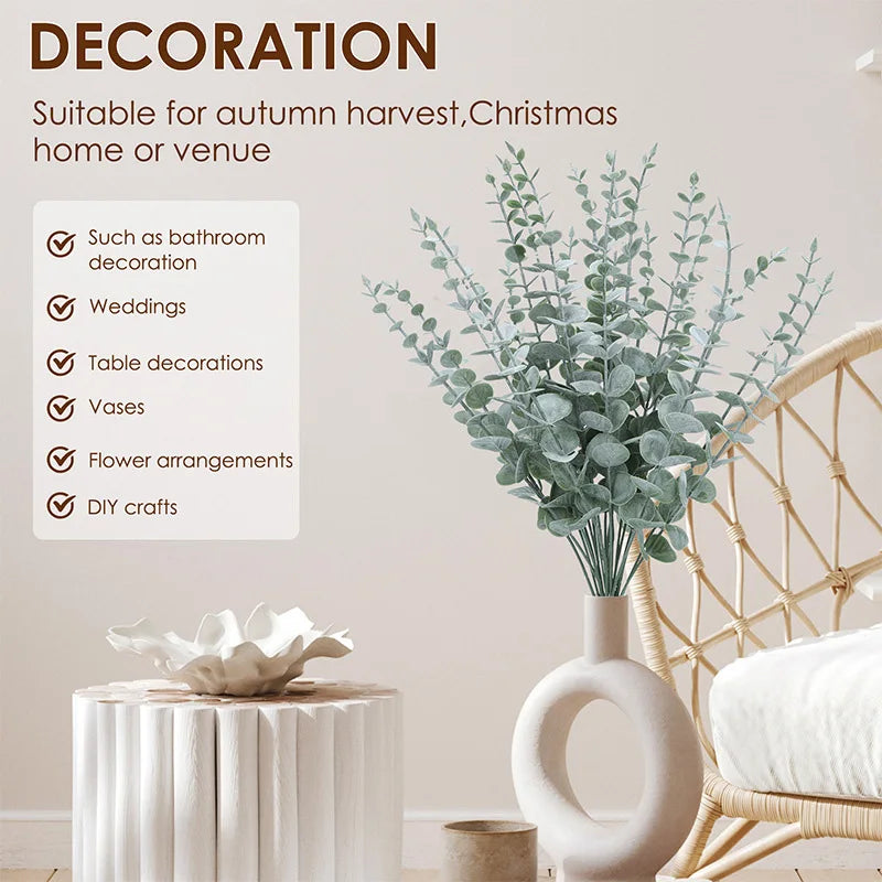 lot de 20 tiges d eucalyptus artificielles pour décorations festives - vue 5 sur 8