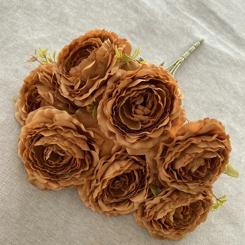 bouquet de pivoines artificielles en soie pour décoration florale - vue 9 sur 17