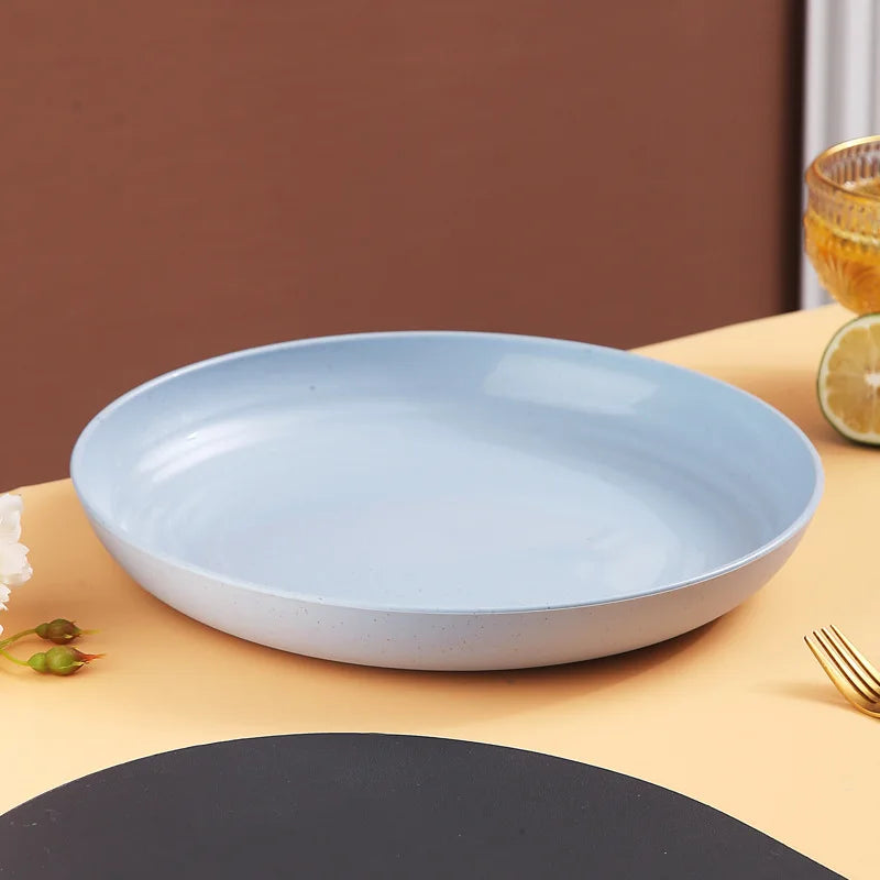 Set 4 assiettes creuses plastique incassable motif ble
