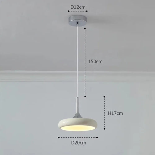 Moderne LED-Pendelleuchte in minimalistischer Scheibenform Weiß - vue 6 sur 9