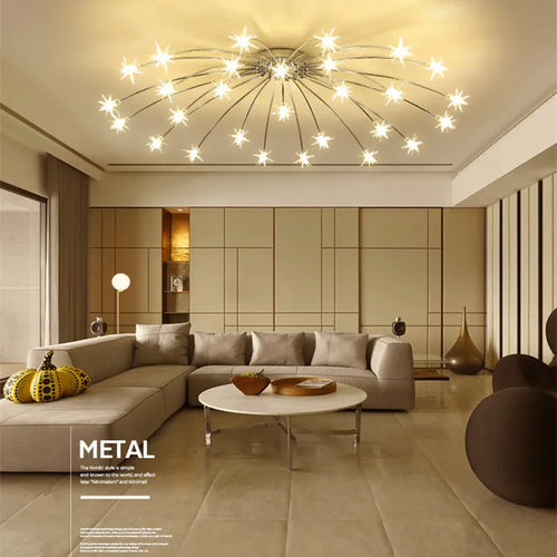 lustre moderne ciel étoile design intérieur lumineux décoratif - vue 4 sur 14