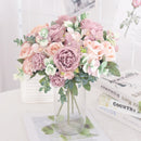 fleurs artificielles soie pivoine hortensia décoration mariage bouquet
