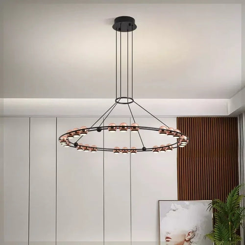 lustre LED circulaire moderne design nordique pour intérieur élégant