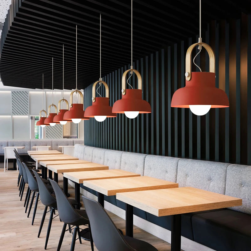 Nordique Loft LED fer suspension lumières Macaron Restaurant chambre chambre suspension lampe maison intérieur cuisine luminaires Luminaire - vue 4 sur 24