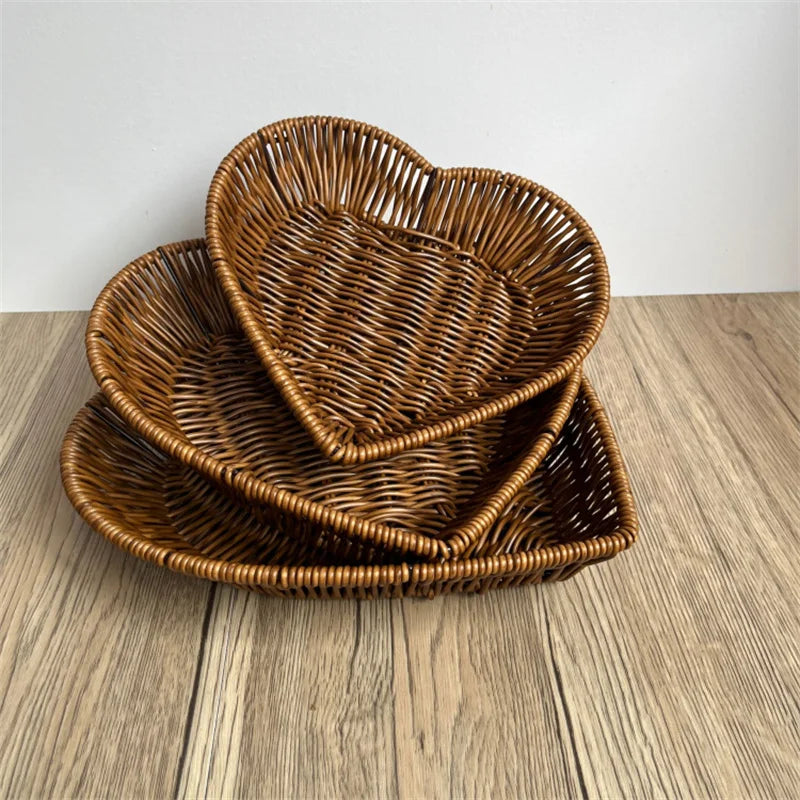 panier en rotin tissé pour fruits et rangement décoratif