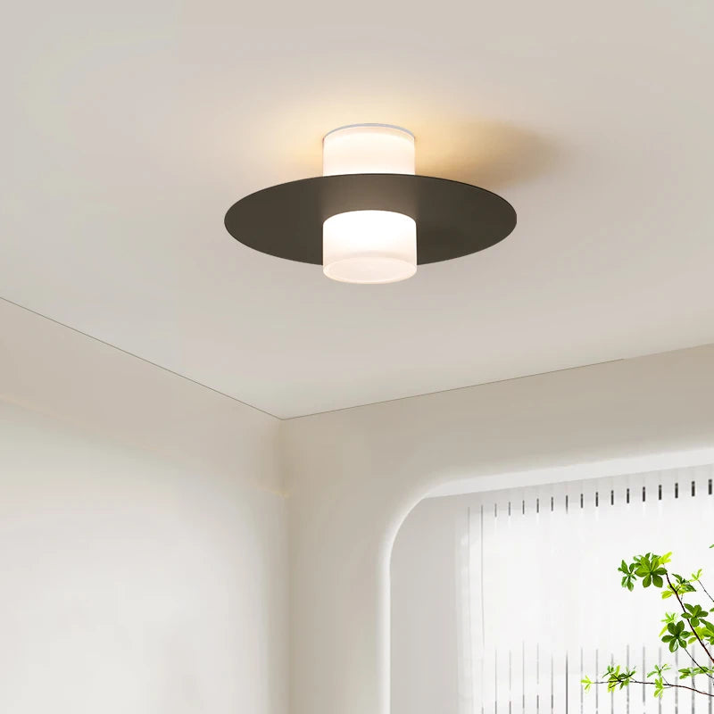 Plafonnier Led allée couloir couloir moderne pour salon salle à manger cuisine chambre noir blanc - vue 4 sur 9