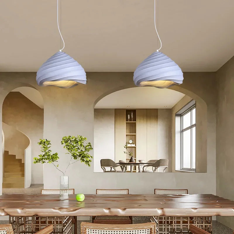 Nordic Wabi-Sabi Wind Chandelier Dining Room LED Pendant Lights Bedroom Study Suspend Lamp Home Decor Cafe Hanging Lamps Fixture - vue 2 sur 13