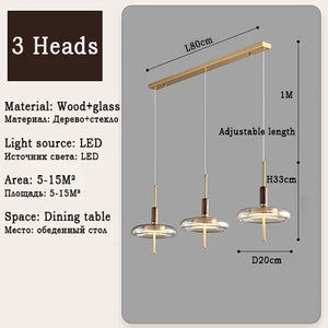 suspension LED en verre design nordique moderne décorative