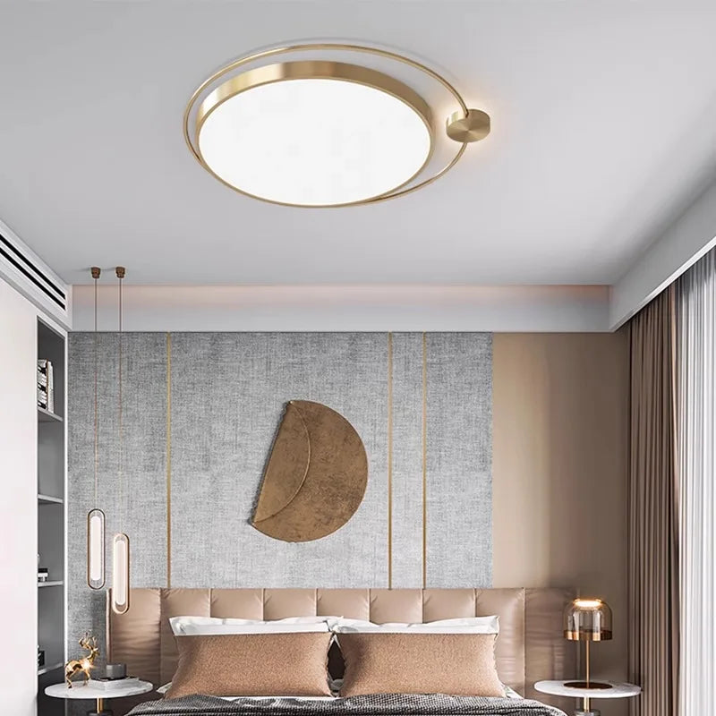 lustre de mode 	 en laiton avec led - vue 5 sur 8