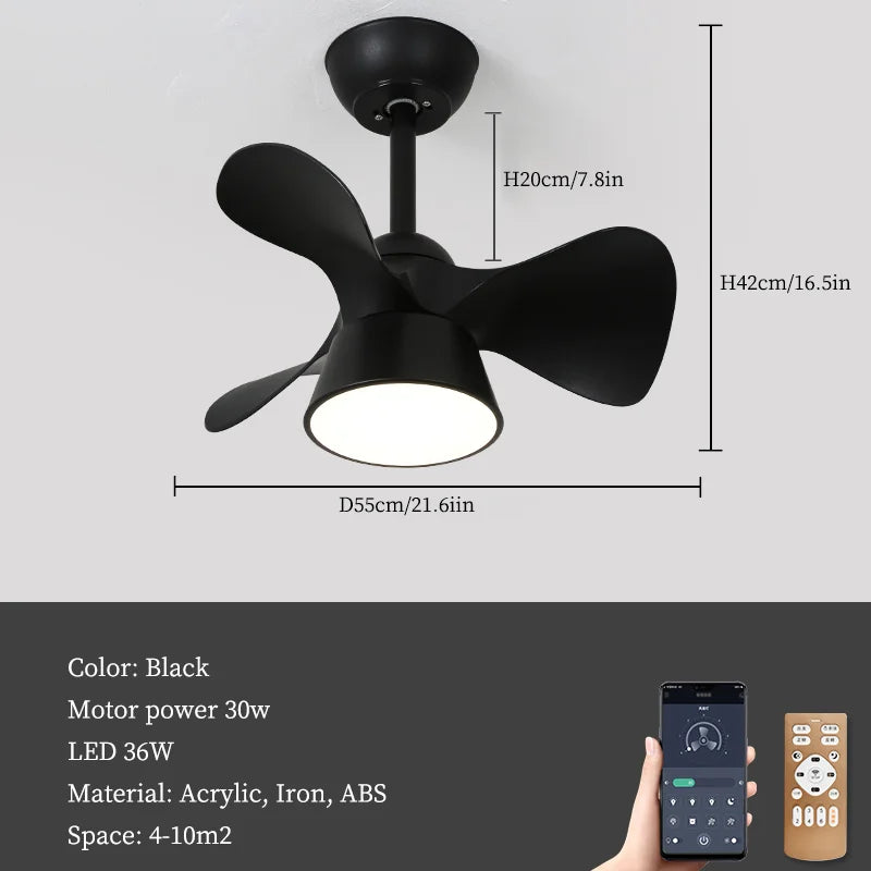 Moderner LED-Kronleuchter mit Deckenventilator für den Innenbereich - vue 10 sur 10
