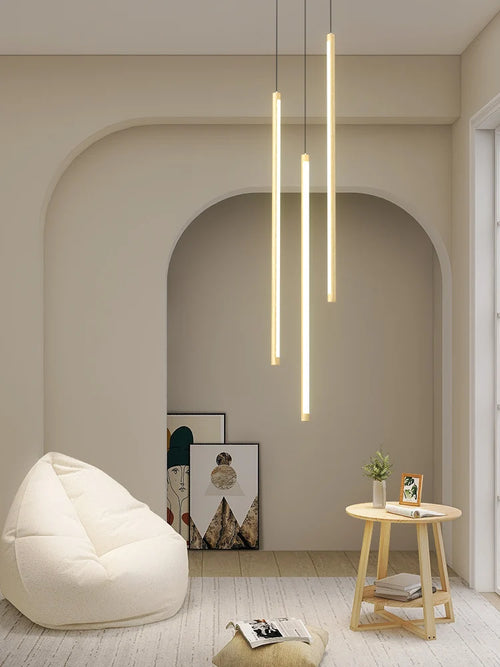 Nordischer Kronleuchter in Holzoptik, drehbar, minimalistisch, LED - vue 6 sur 14