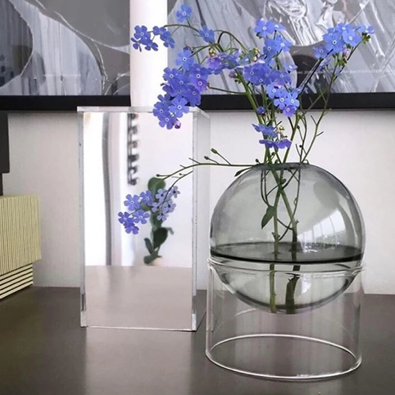 mini vase rond en verre pour décoration hydroponique écologique - vue 5 sur 18