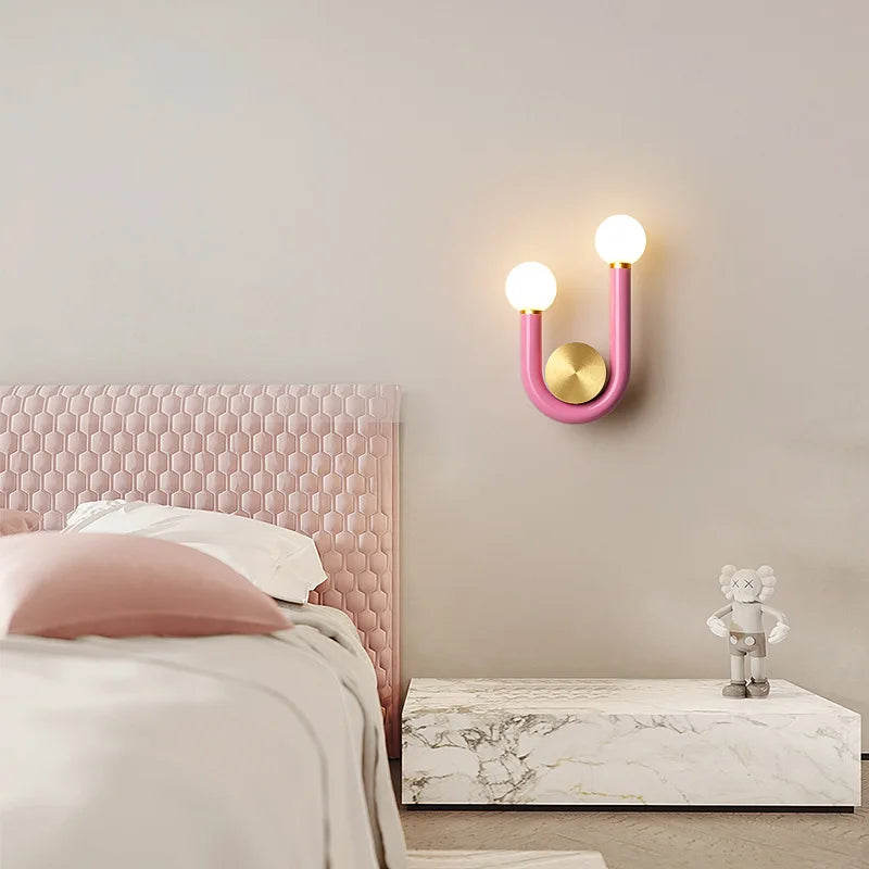 applique murale en métal tube en u décoration artistique éclairage nordique - vue 4 sur 11