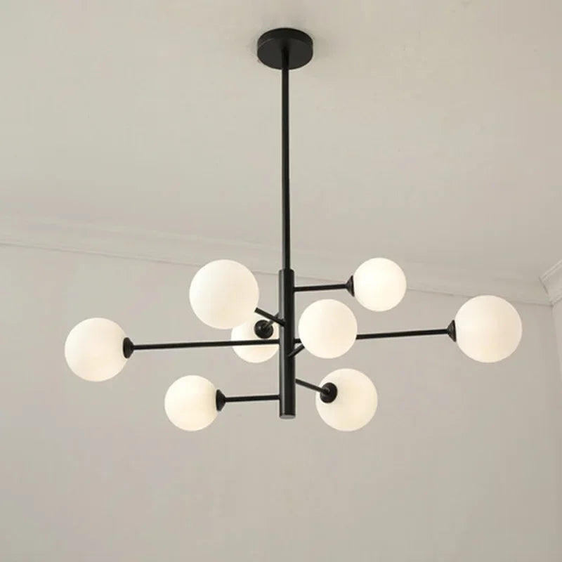 lustre nordique en cuivre avec verre créatif et haricot magique - vue 2 sur 12