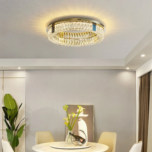 Runde LED-Deckenleuchte im nordischen Design aus Edelstahl – neues Modell - vue 4 sur 12