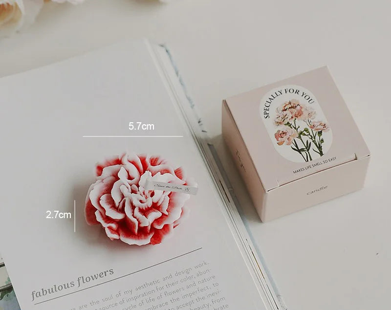 bougie parfumée artisanale en forme dœillet pour mariage et fêtes