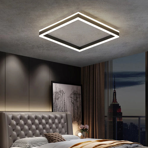 Moderne minimalistische LED-Deckenleuchte für das Arbeitszimmer, kreativ und atmosphärisch - vue 2 sur 13