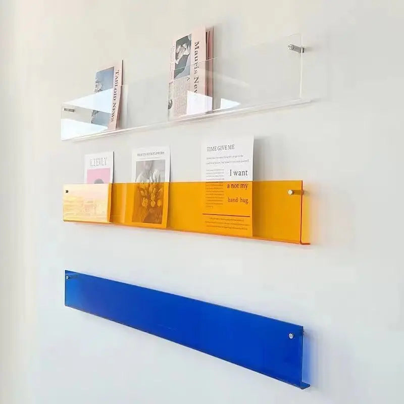 support mural en acrylique transparent pour magazines et livres