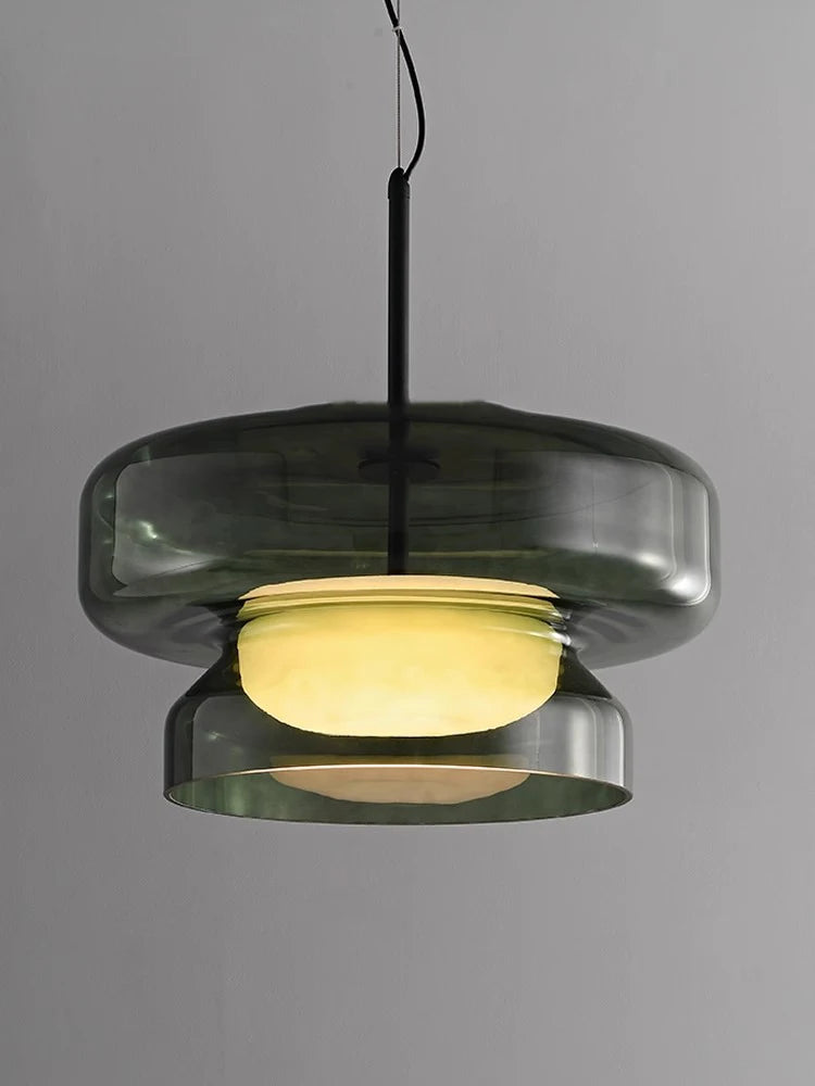 Suspension lustre design moderne en verre led décorative - vue 3 sur 9