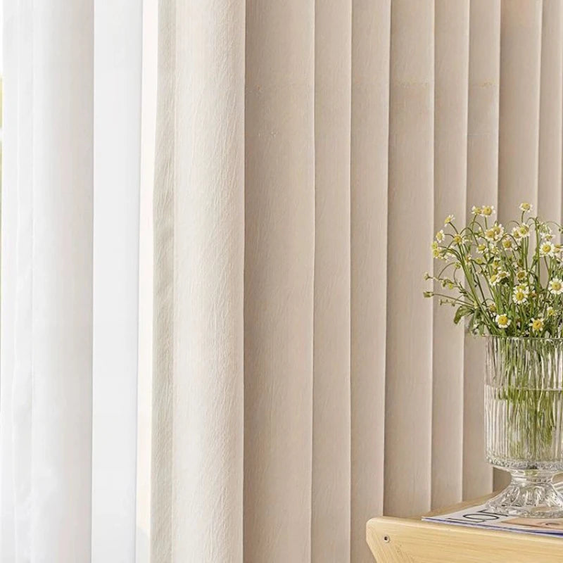 Rideau occultant style minimaliste plissé pour salon chambre