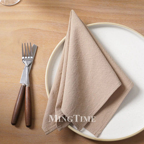 Serviette de table coton lavé style classique réutilisable - vue 4 sur 7