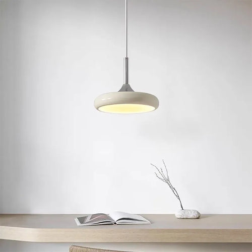 Moderne LED-Pendelleuchte in minimalistischer Scheibenform Weiß - vue 5 sur 9