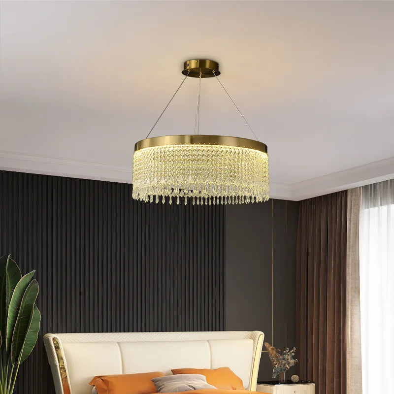 Moderner LED-Kronleuchter aus Kristall für elegantes Interieur - vue 3 sur 11