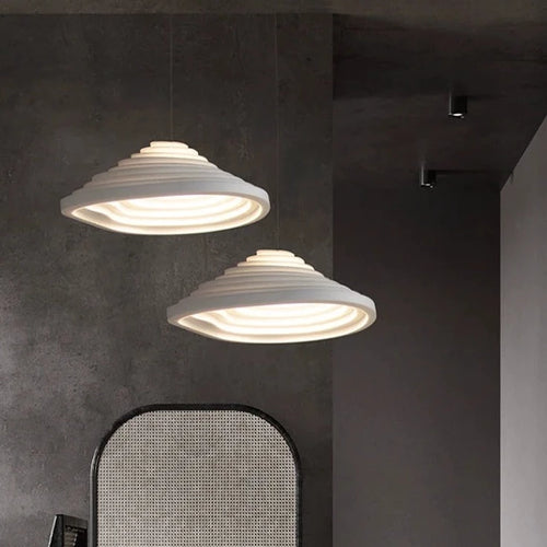 LED-Pendelleuchte im minimalistischen nordischen Wabi-Sabi-Design - vue 3 sur 9