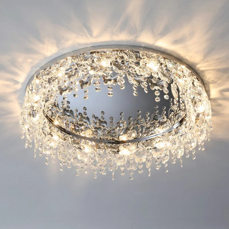 plafonnier led cristal luxe moderne décoratif intérieur - vue 2 sur 16
