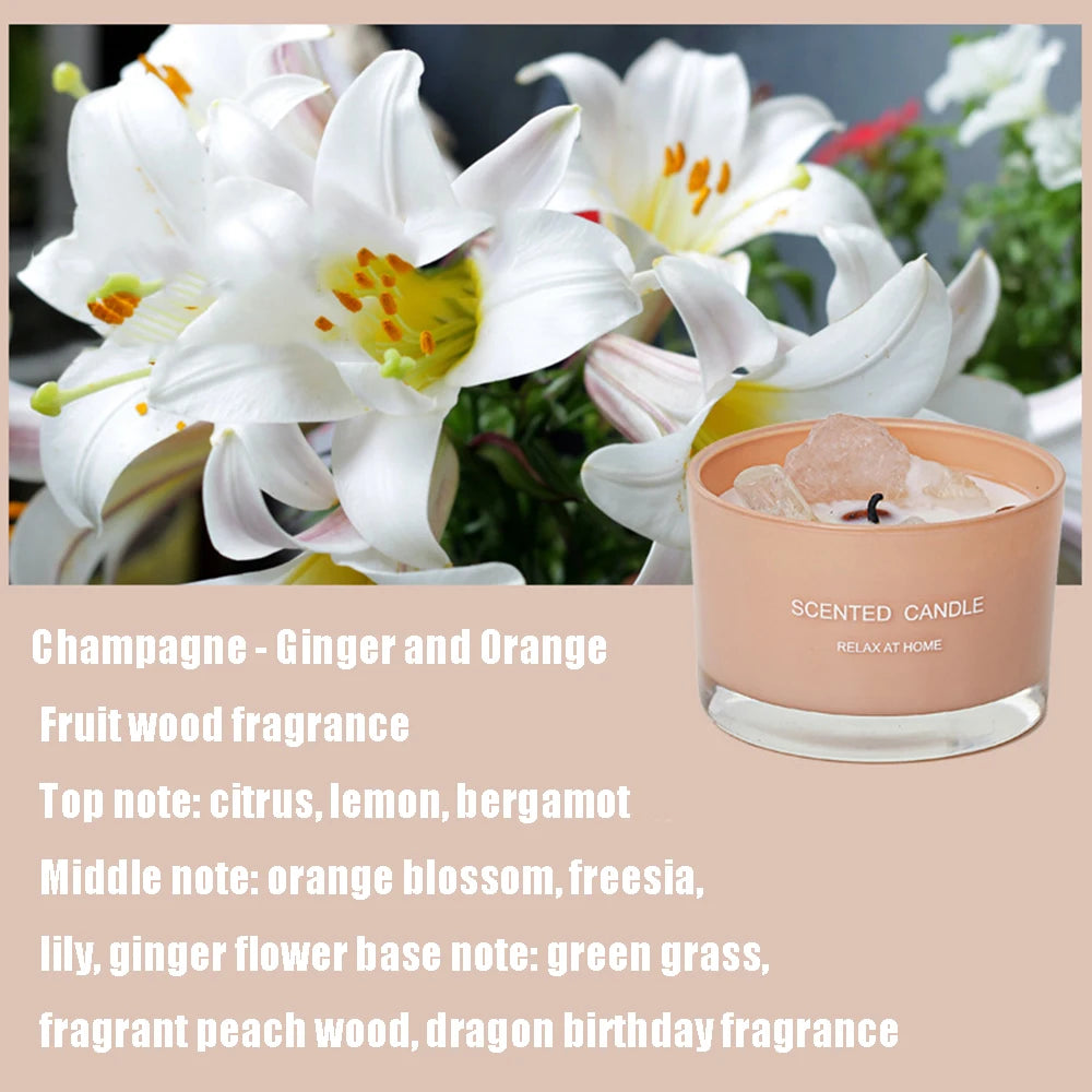 bougie parfumée en cire de soja pour aromathérapie et décoration festive - vue 8 sur 11