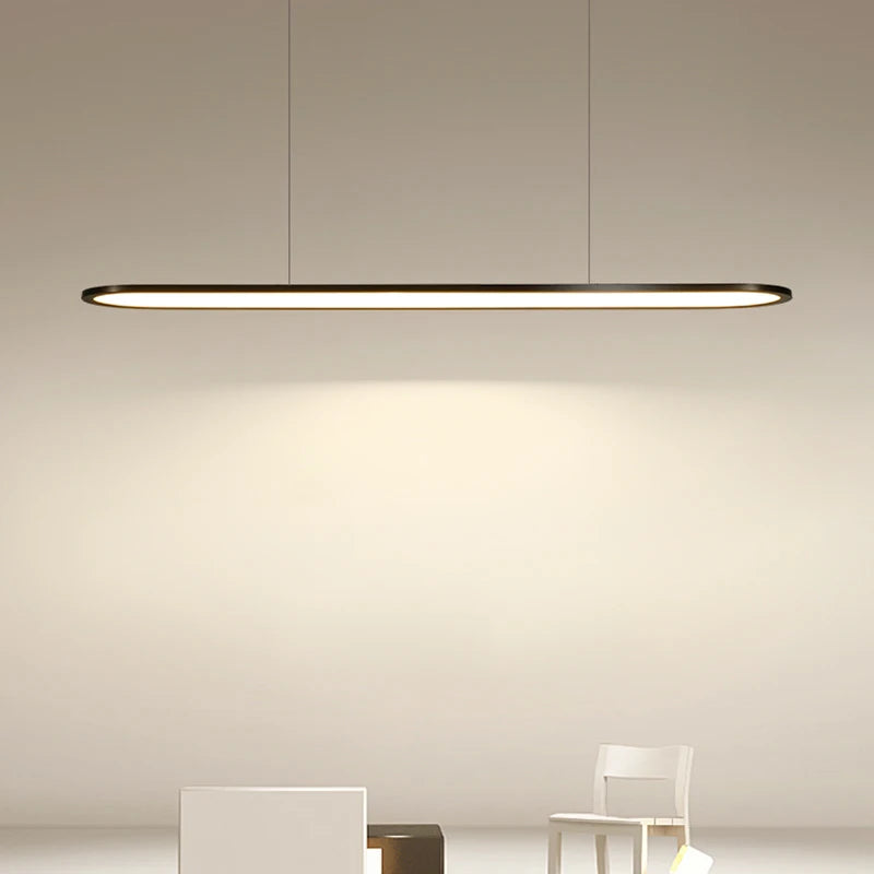 Lustre led moderne simple restaurant nordique rectangulaire créatif
