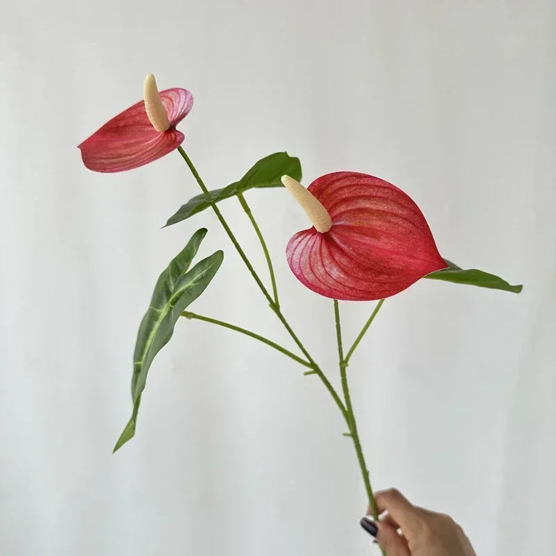 fleurs artificielles anthurium pour décoration de fête et vacances - vue 12 sur 16