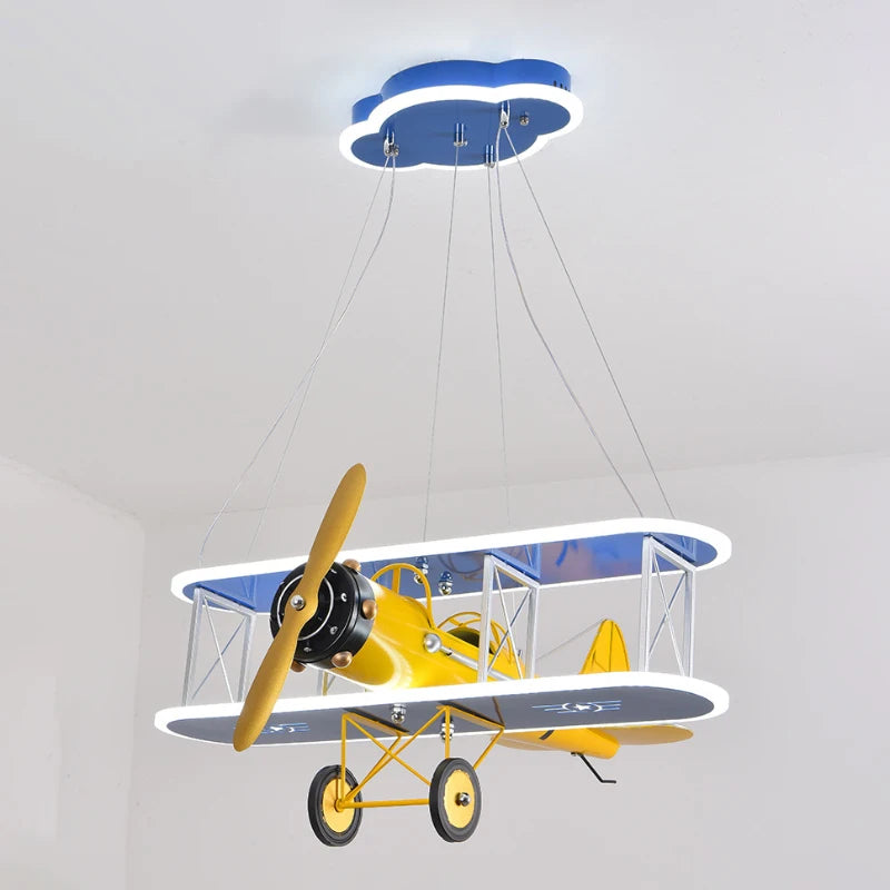 lustre créatif avion hélicoptère pour chambre enfant moderne - vue 7 sur 9
