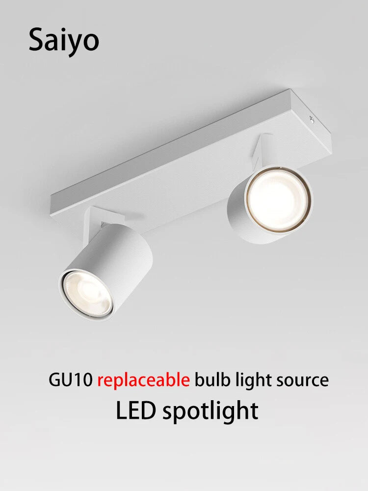 projecteur led gu10 montage surface angle réglable aluminium foco - vue 1 sur 11