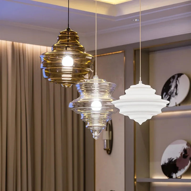 lampe suspendue en verre design moderne pour bars et cafés - vue 2 sur 12