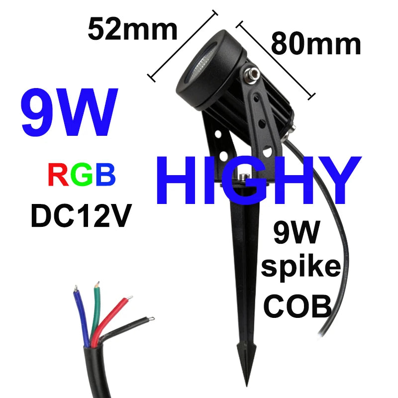 éclairage de jardin à led rgb étanche pour extérieur