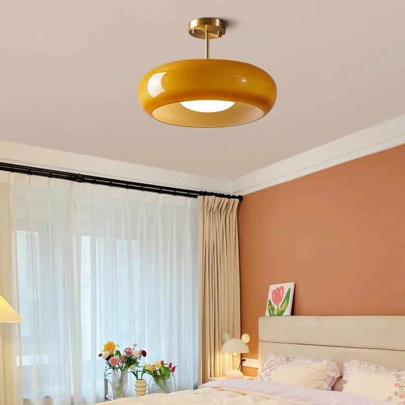 plafonnier moderne nordique en verre led iwhd - vue 4 sur 20