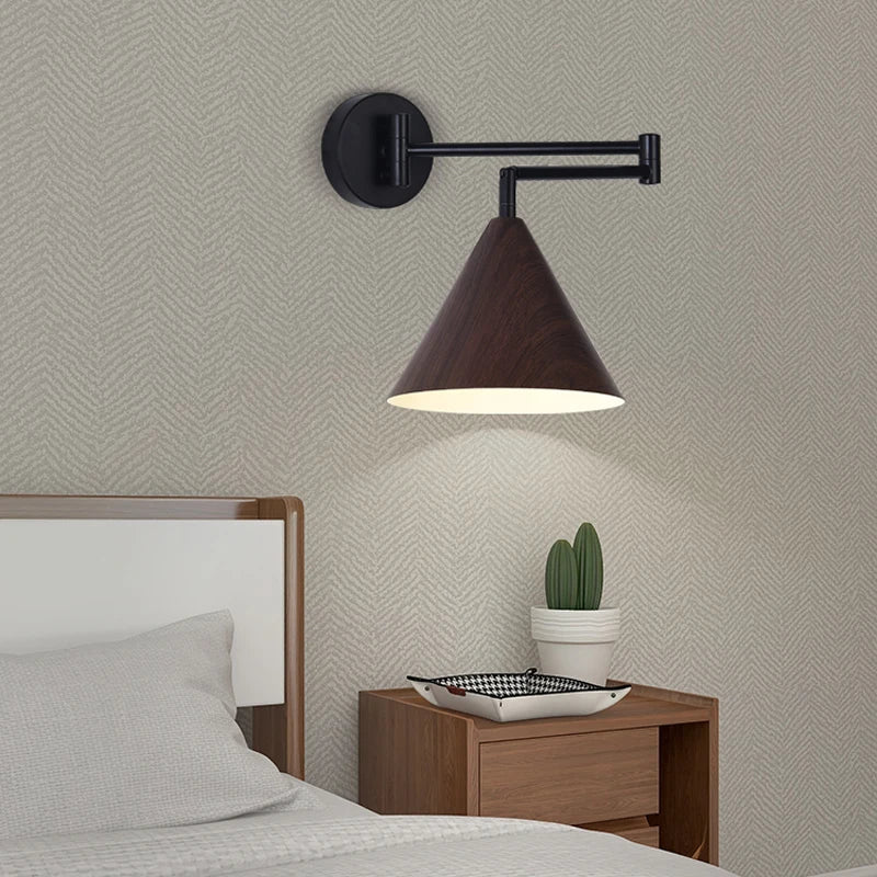applique murale rotative en bois pour décoration intérieure moderne - vue 6 sur 8