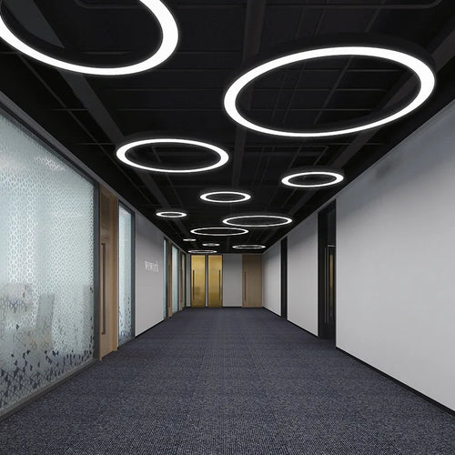 LED-Kronleuchter mit runden Ringen für kreative, moderne Beleuchtung - vue 4 sur 11