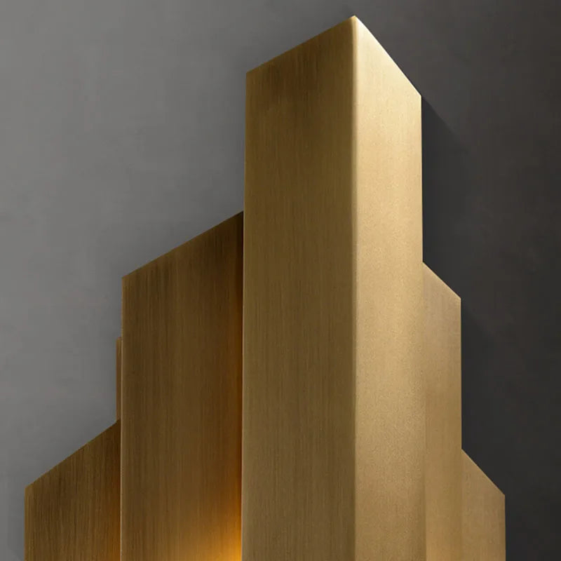 applique murale moderne en acier inoxydable doré pour escaliers - vue 6 sur 7