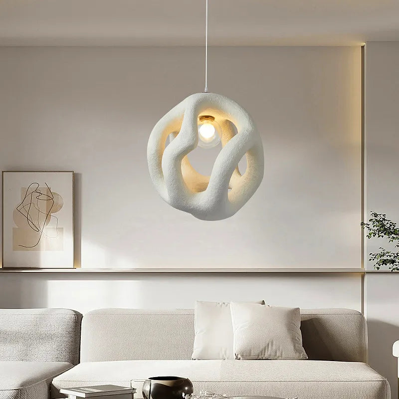 Wabi Sabi nordique LED fait à la main Restaurant lustre japon Style intérieur noir Loft suspension lumière cuisine île café suspension lampe
