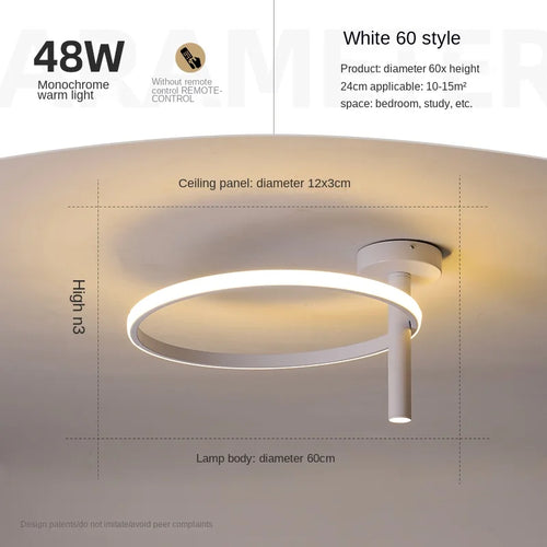 Moderner LED-Deckenleuchte Minimalistisch Ringförmig für Wohnräume - vue 15 sur 24