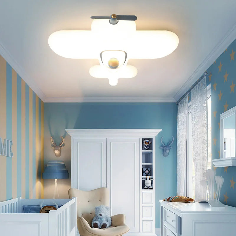 plafonnier led moderne pour chambre d'enfants en forme d'avion - vue 4 sur 11