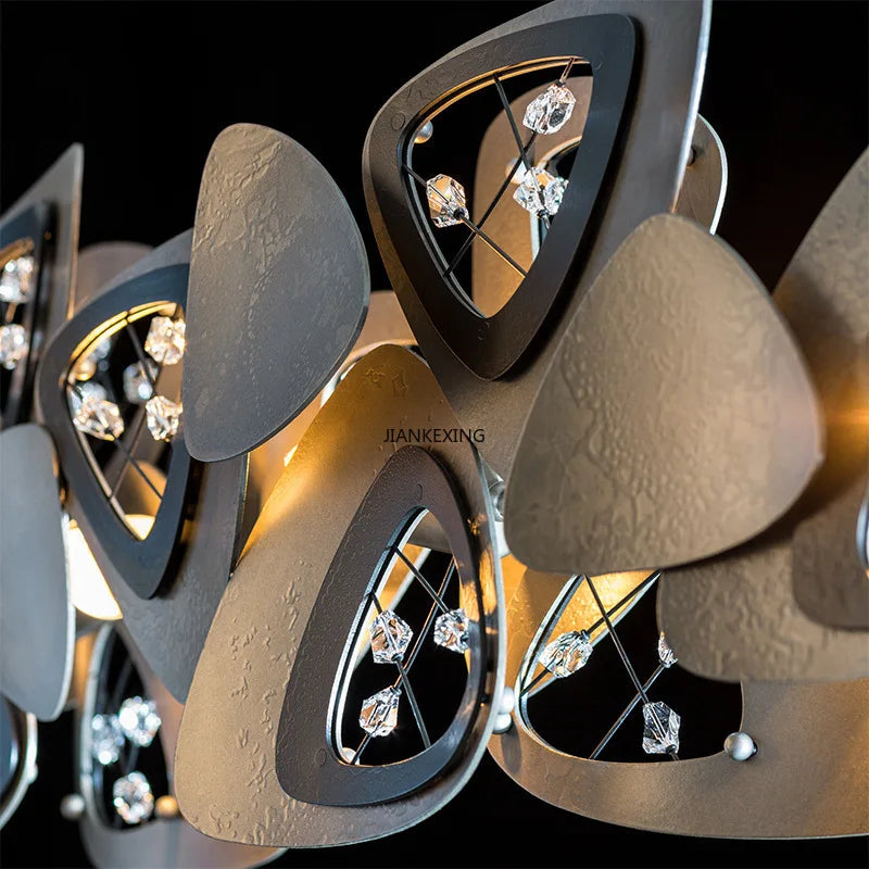 Postmodern LED lustre salle à manger salon longue suspension lumière Restaurant Bar café cristal luxe suspension luminaire - vue 7 sur 11