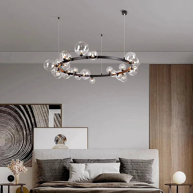 Nordischer Design-Kronleuchter aus Glas für stilvolle Beleuchtung - vue 5 sur 8